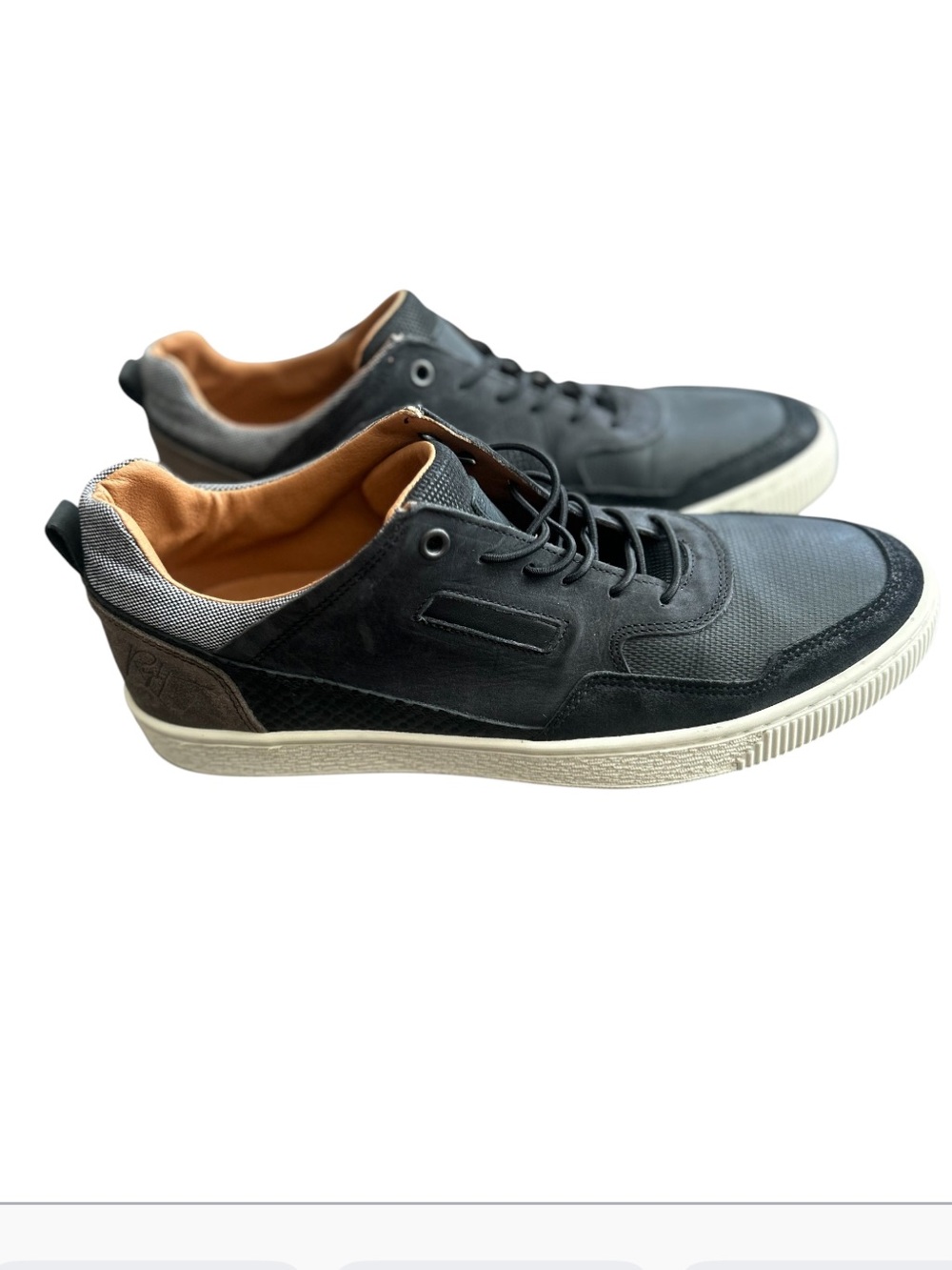 Bullboxer Black Leather Low Top Sneakers Men Size 11